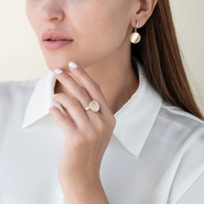 Серьги "Давина" в красном золоте (фианиты) с07557 №3