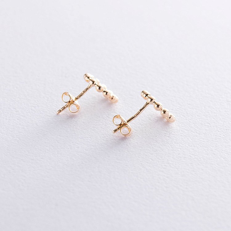 Серьги-пусеты "Гармония" в желтом золоте с06898 от ювелирного магазина Оникс - 2