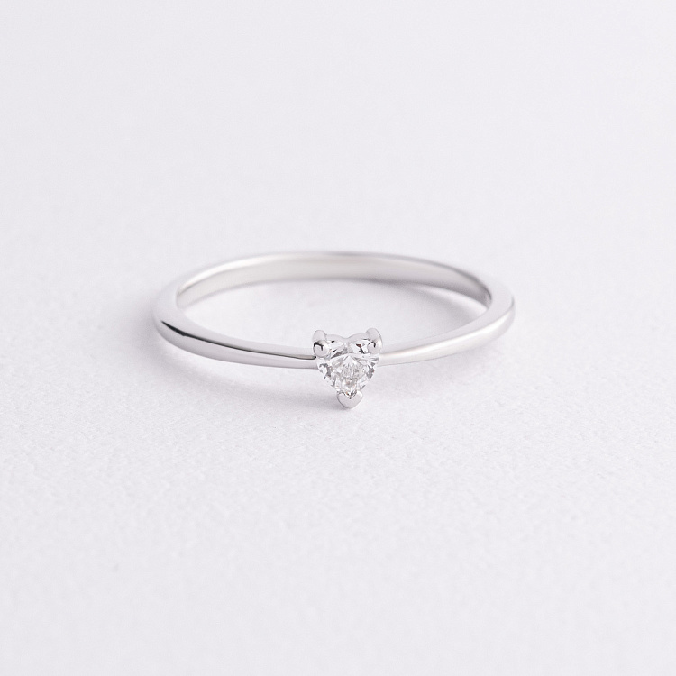 Заручальна золота каблучка "Сердечко" з діамантом кб0631ca від ювелірного магазину Онікс - 1