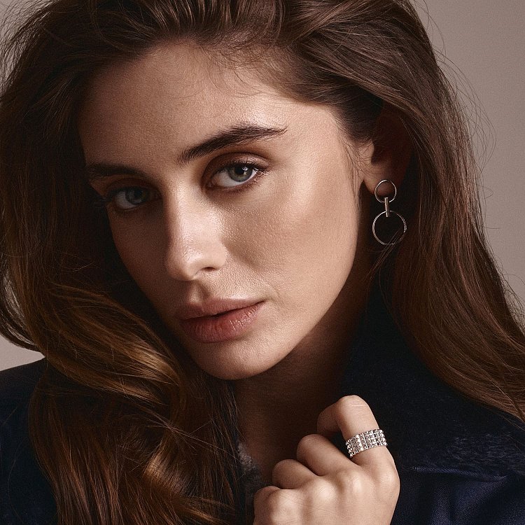 Серебряные серьги - пусеты "Равновесие" 122743 от ювелирного магазина Оникс - 3