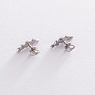 Срібні сережки - пусети "Пір'ячка" (фіаніти) 123000 от ювелирного магазина Оникс - 2