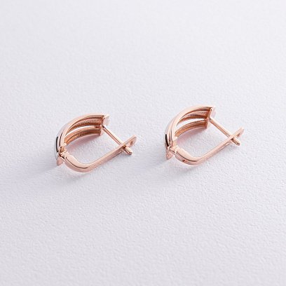 Золотые серьги без камней с07892 №2
