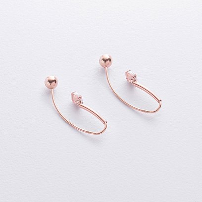 Золоті сережки "Натхнення" (синт. опал) с06711 №5