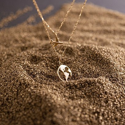 Кольє в жовтому золоті "Навколосвітня подорож" кол01685 №14