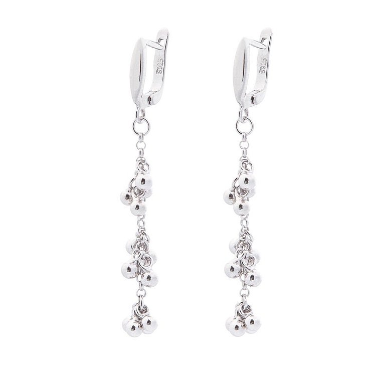 Серьги из серебра с шариками 122311 - 1 Серьги из серебра с шариками 122311 от ювелирного магазина Оникс - 1