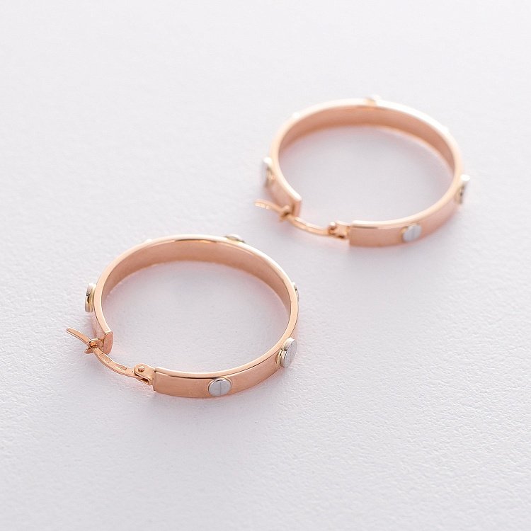 Золоті сережки - кільця с06416 від ювелірного магазину Онікс - 2