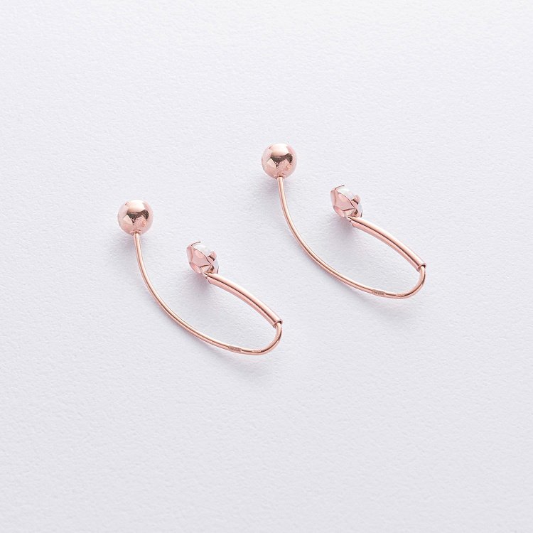 Золоті сережки "Натхнення" (синт. опал) с06711 від ювелірного магазину Онікс - 4