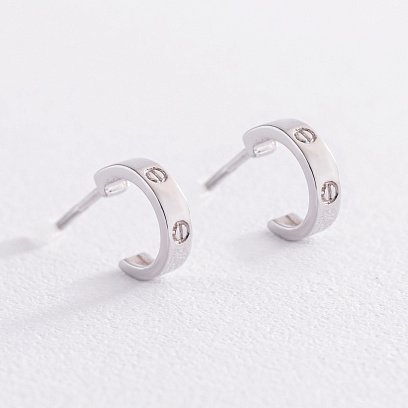 Золоті сережки - пусети "Love" с07445 №6