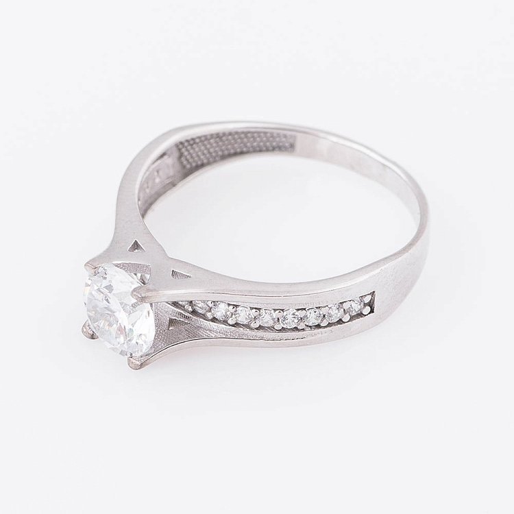 Золота заручальна каблучка з фіанітами к05164 від ювелірного магазину Онікс - 2