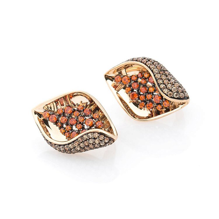 Золоті сережки з фіанітами с05326 від ювелірного магазину Онікс