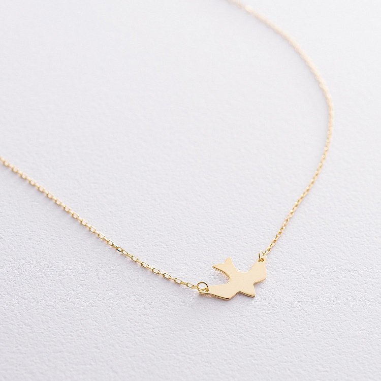 Срібне кольє "Ластівка" з позолотою 18973 від ювелірного магазину Онікс - 10