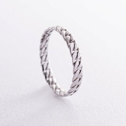 Каблучка "Ланцюжок" у білому золоті к07449