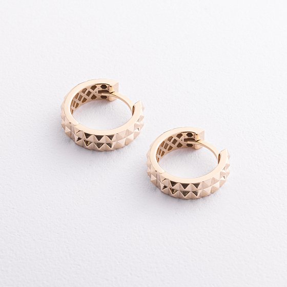 Серьги - кольца в желтом золоте с09659 №3