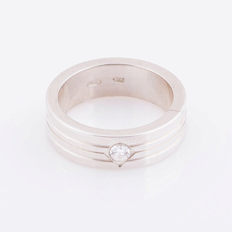 Срібна обручка з фіанітом 111909 від ювелірного магазину Онікс - 2