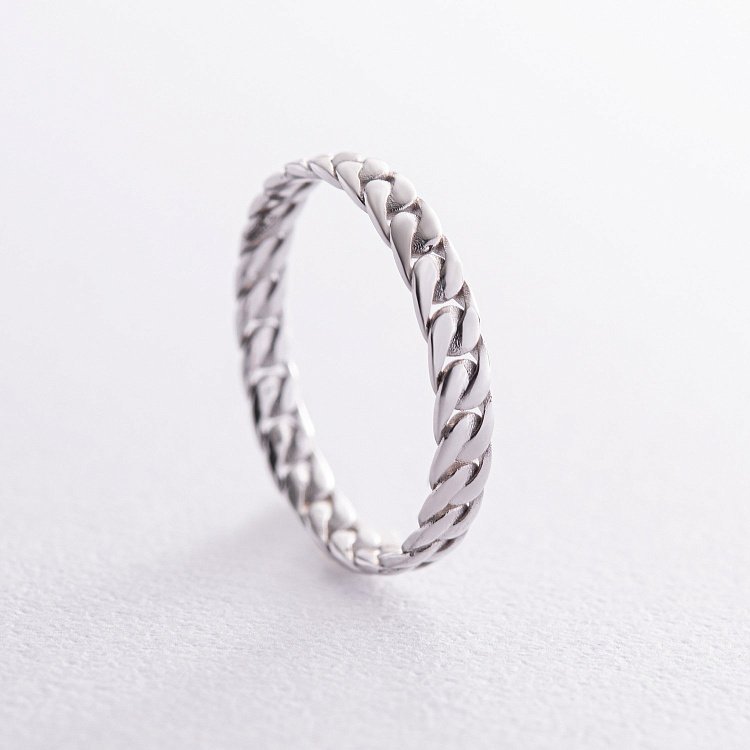 Каблучка "Ланцюжок" у білому золоті к07449 від ювелірного магазину Онікс