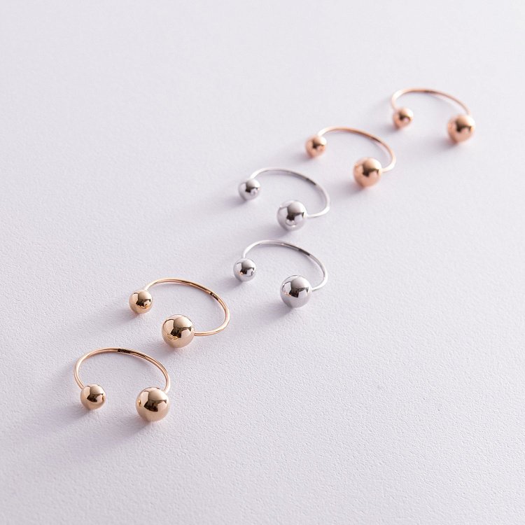 Сережки "Хельга" з кульками (жовте золото) с08233 від ювелірного магазину Онікс - 8