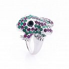 Серебряное кольцо с изумрудами, рубинами и сапфирами 111795 от ювелирного магазина Оникс