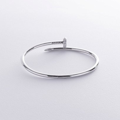 Жорсткий золотий браслет "Цвях" (діаманти) бб0039м №5