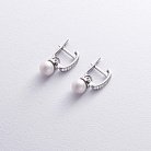 Срібні сережки з перлами і фіанітами 902-00333 от ювелирного магазина Оникс - 5