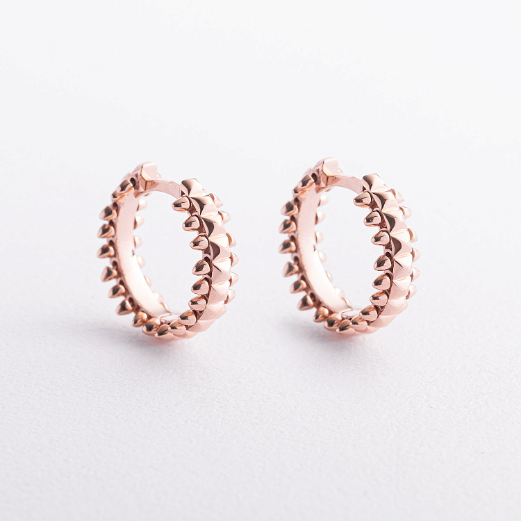 Серьги - кольца "Тереза" в красном золоте с09681 від ювелірного магазину Онікс