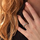 Кольцо с дорожкой голубых и желтых камней (красное золото) к07107 от ювелирного магазина Оникс - 5