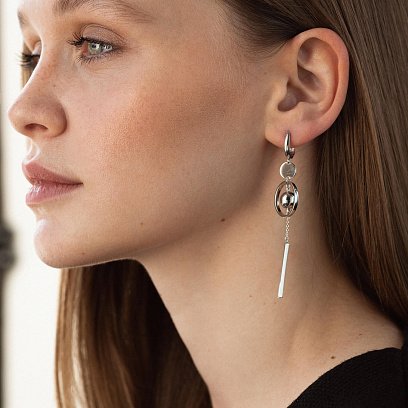 Золотые серьги "Солнце" на английской застежке с05541 №3