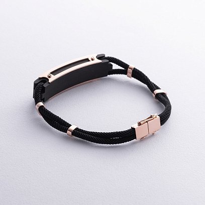 Шелковый браслет "Карта Украины" с золотыми вставками (эбен) 1248 №6