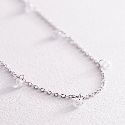 Срібне кольє з фіанітами 181206 №3