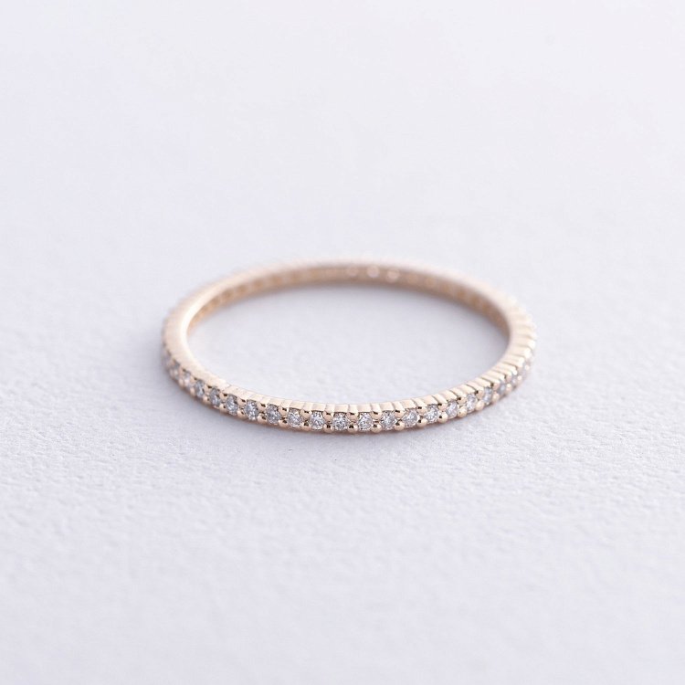 Кольцо с дорожкой бриллиантов (желтое золото) 217843121 от ювелирного магазина Оникс - 2