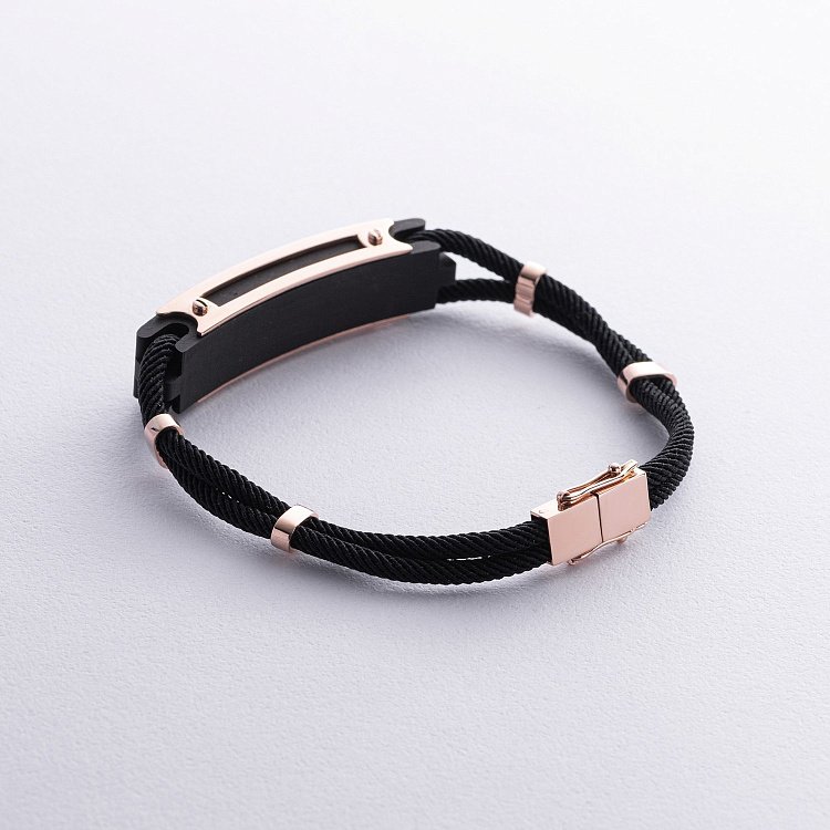 Шелковый браслет "Карта Украины" с золотыми вставками (эбен) 1248 от ювелирного магазина Оникс - 5