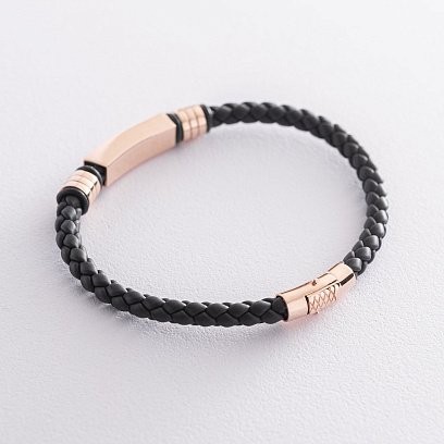 Каучуковий браслет з червоного золота б04002 №3