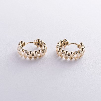 Сережки - кільця "Gemma" в жовтому золоті с08254 №7