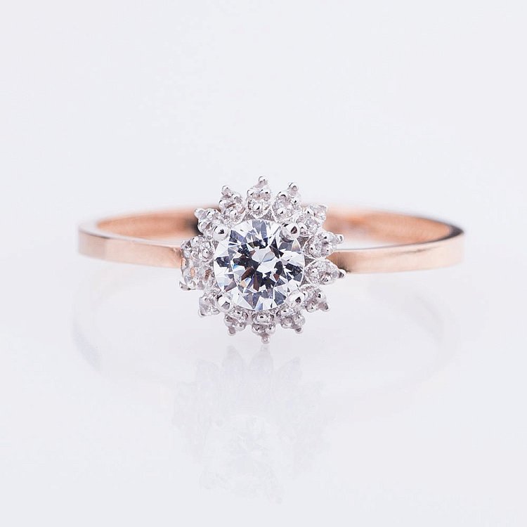 Помолвочное кольцо с фианитами к02769 от ювелирного магазина Оникс - 2