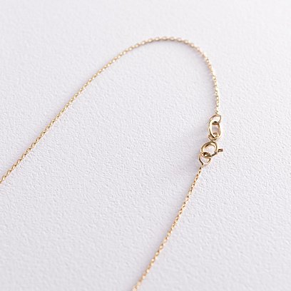 Подвійне золоте кольє з монеткою і фіанітом (можливе гравіювання) кол01768 №3