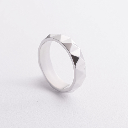 Каблучка "Ромби" у білому золоті к08306