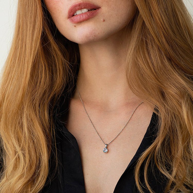 Золотая подвеска с голубым топазом пб0080gl от ювелирного магазина Оникс - 3