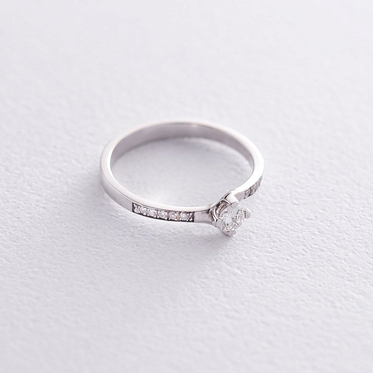 Заручальна золота каблучка з діамантами кб03045 від ювелірного магазину Онікс - 2