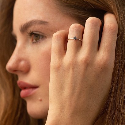 Помолвочное кольцо с бриллиантами (белое золото) 241961121 №4