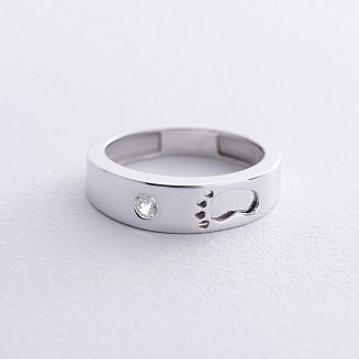 Золотое кольцо "Ножка младенца" (фианит) к07625 №3
