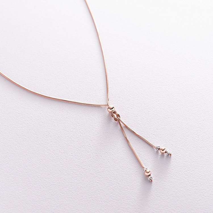 Золотое колье "Узелок" с шариками кол01804 от ювелирного магазина Оникс