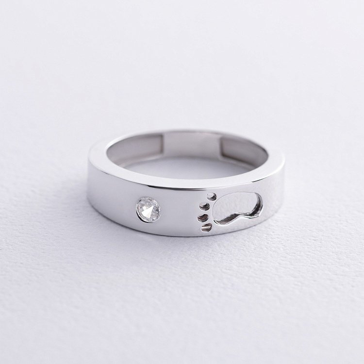 Золотое кольцо "Ножка младенца" (фианит) к07625 от ювелирного магазина Оникс - 2