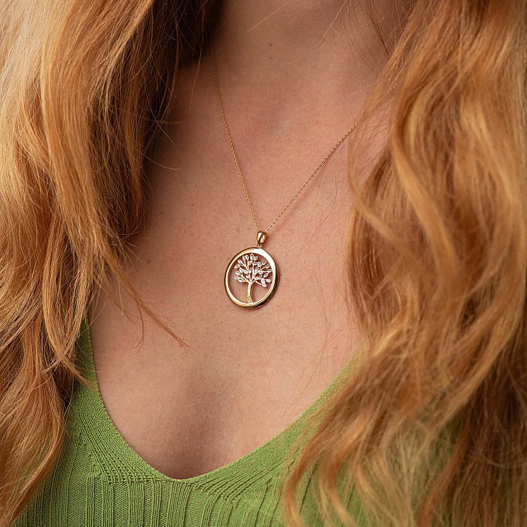 Подвеска "Древо жизни" в желтом золоте п03973 от ювелирного магазина Оникс - 3