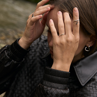 Кольцо "Веточка" в серебре 7250 №5