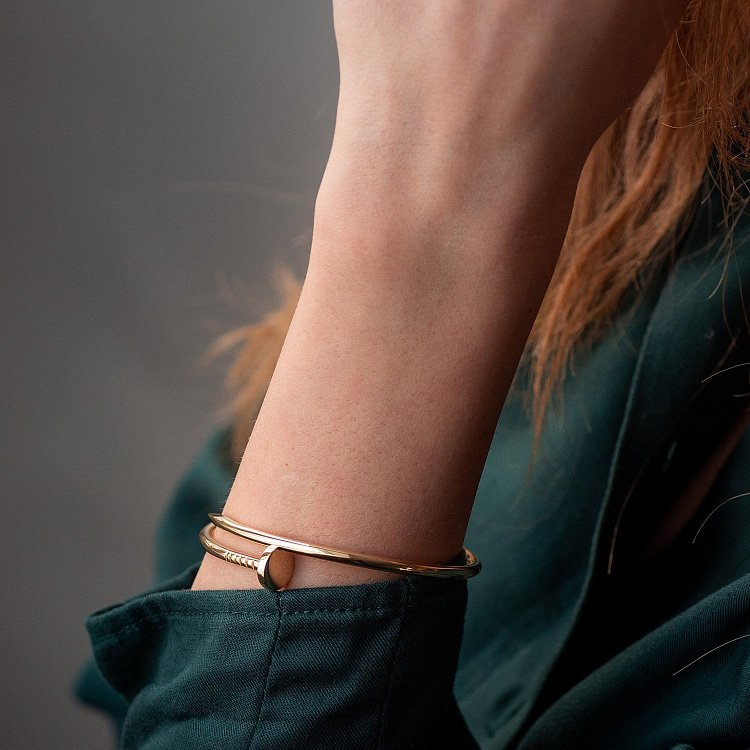 Браслет "Гвоздь" в желтом золоте б04678 от ювелирного магазина Оникс - 3