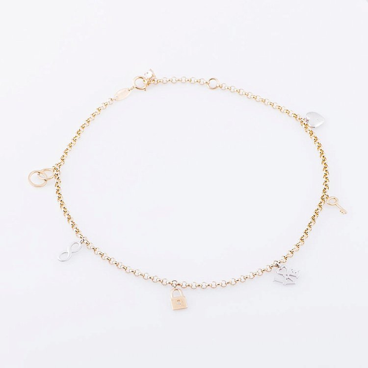 Золотий браслет на ногу (фіаніт) б02746 від ювелірного магазину Онікс