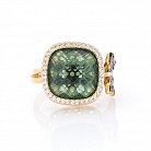 Золотое кольцо с бабочкой (фианиты) к05156 от ювелирного магазина Оникс - 1