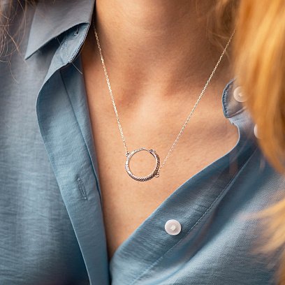 Серебряное колье "Змей Уроборос" 181256 №2