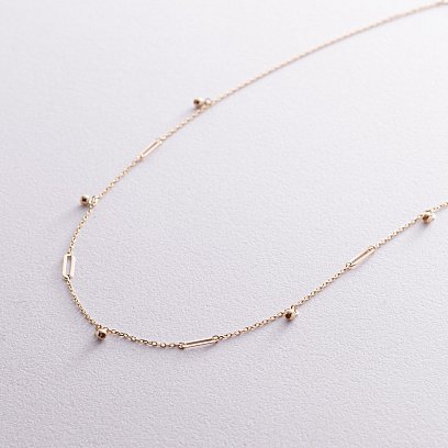 Колье с шариками в желтом золоте кол02384