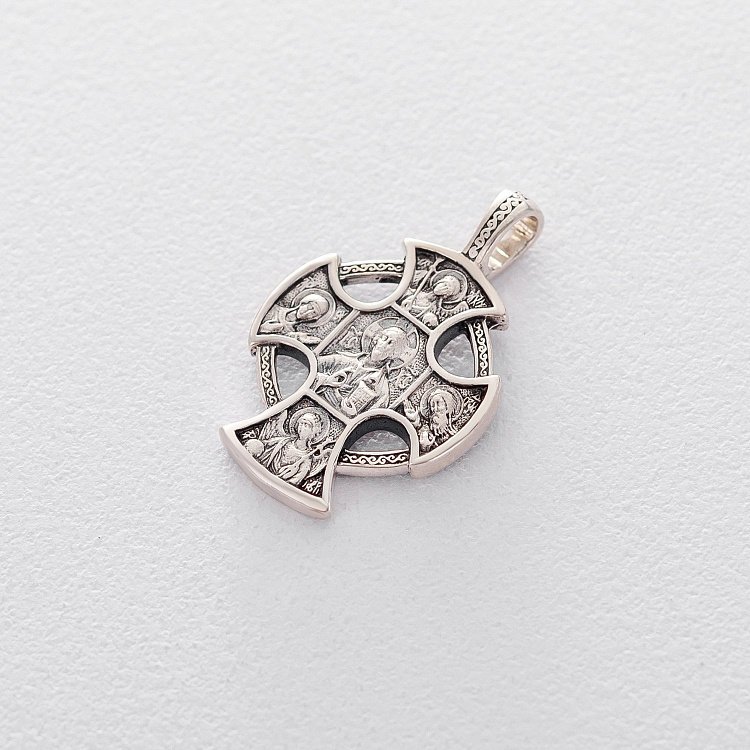 Срібний православний хрест (чорніння) 13091 від ювелірного магазину Онікс - 3