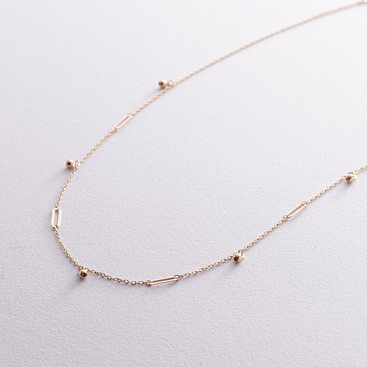 Колье с шариками в желтом золоте кол02384 от ювелирного магазина Оникс